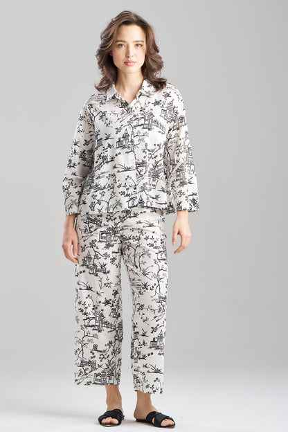 Natori Toile Cotton Sateen Notch PJ Set