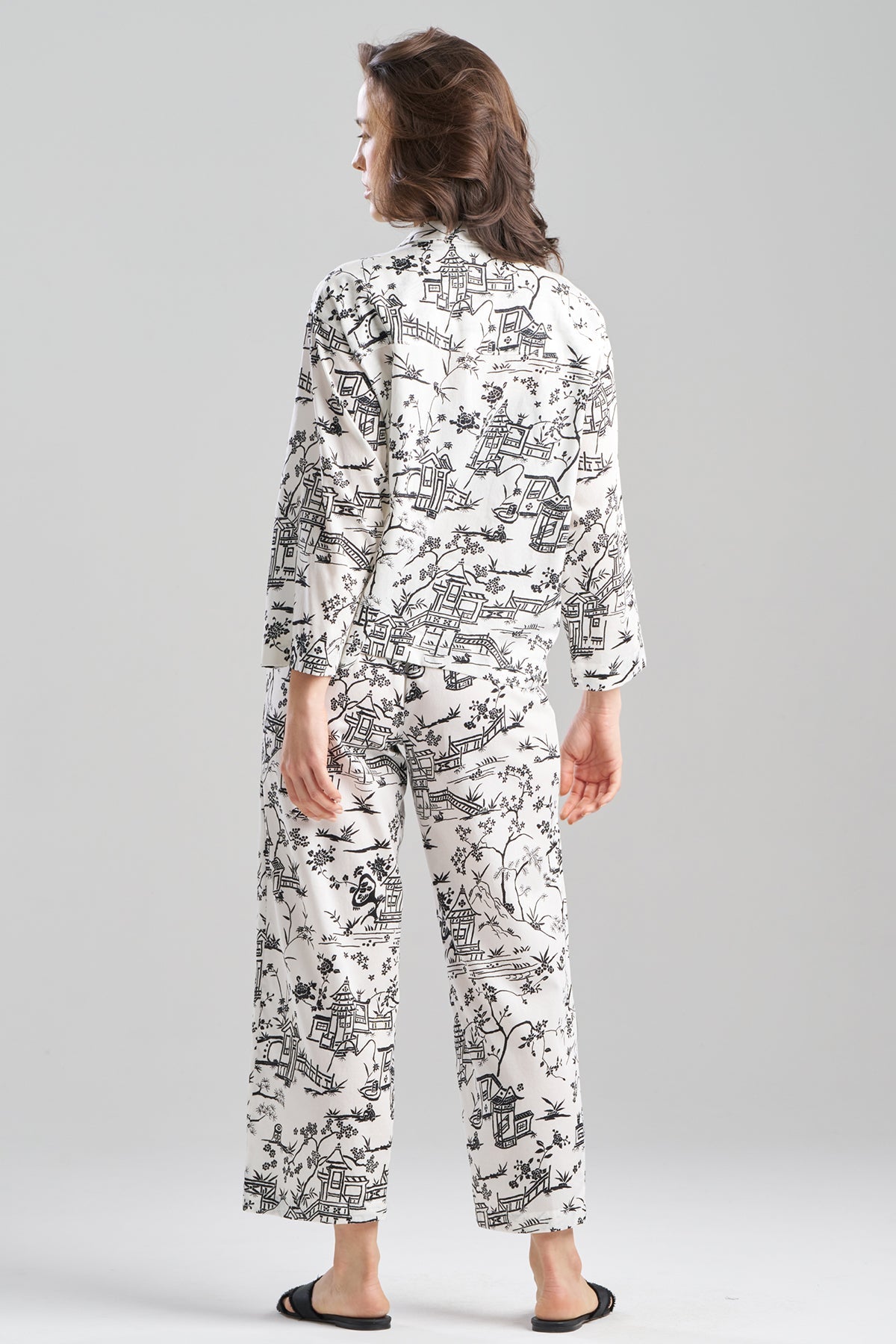 Natori Toile Cotton Sateen Notch PJ Set