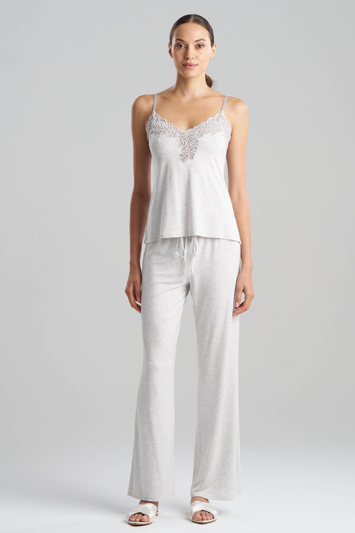 Natori Buy Feathers Essentials Lenzing™ Ecovero™ Viscose Lace Cami PJ in Light Heather Grey Online