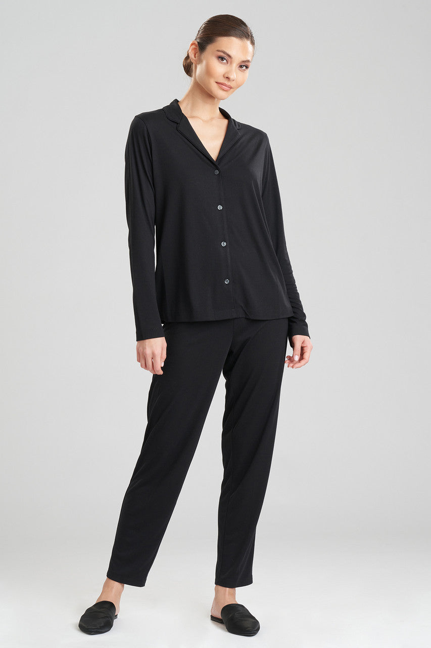 Natori Buy Shangri-La TENCEL™ Long Sleeve Notch PJ in Black Online