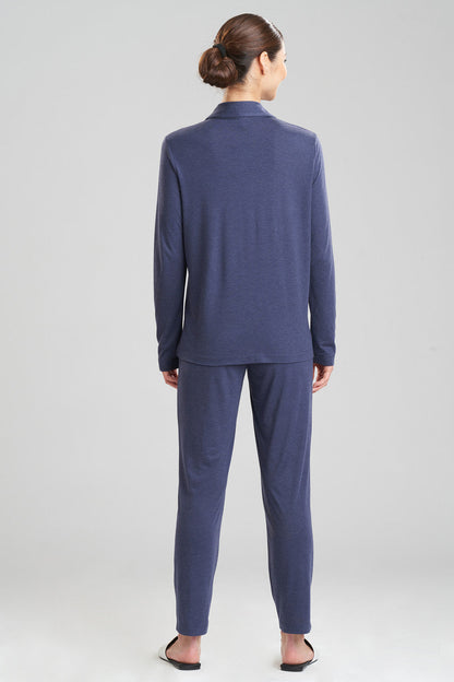 Natori Buy Shangri-La TENCEL™ Long Sleeve Notch PJ in Heather Night Blue Online