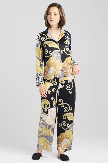Natori Deco Printed Charmeuse Notch PJ