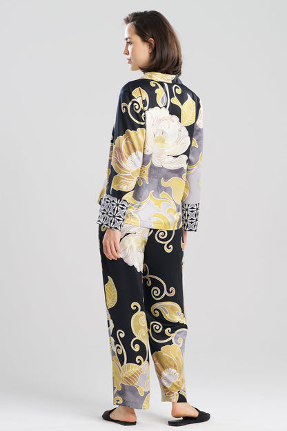 Natori Deco Printed Charmeuse Notch PJ