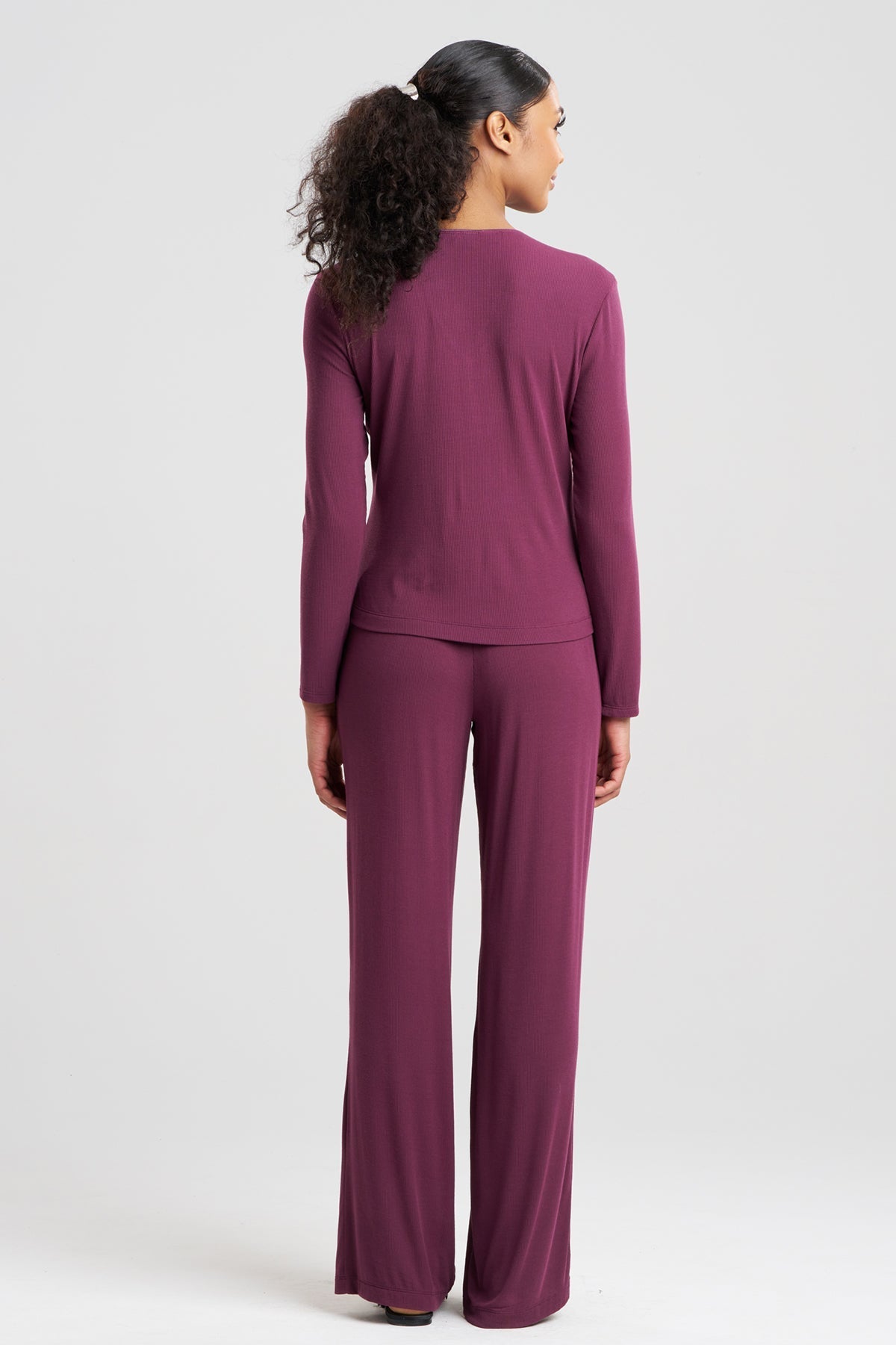 Natori Rib Essentials V-Neck Long Sleeve PJ
