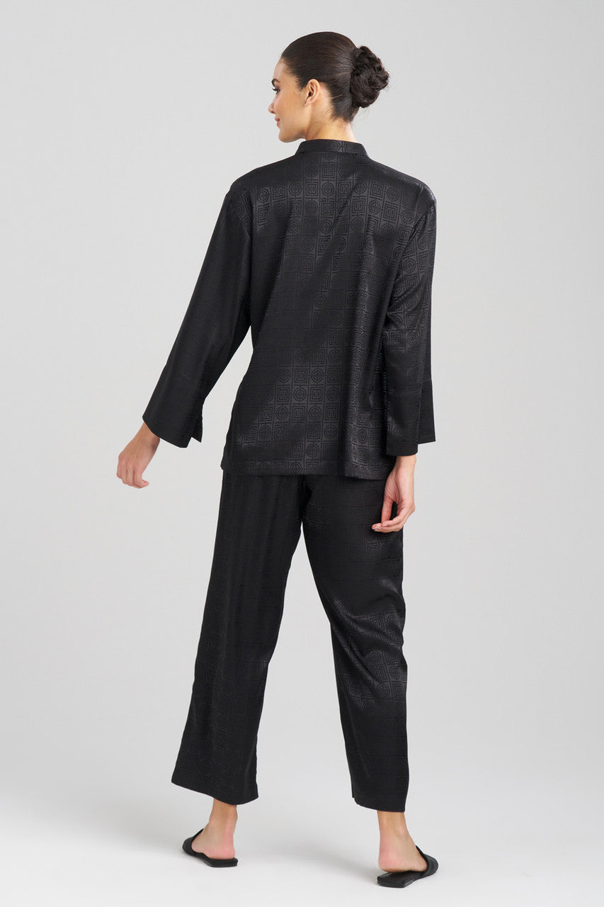 Natori Buy Infinity Jacquard Mandarin PJ in Black Online