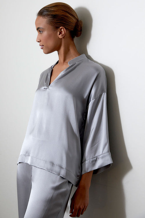 Natori Buy Key Essentials Silk PJ in Silver Online