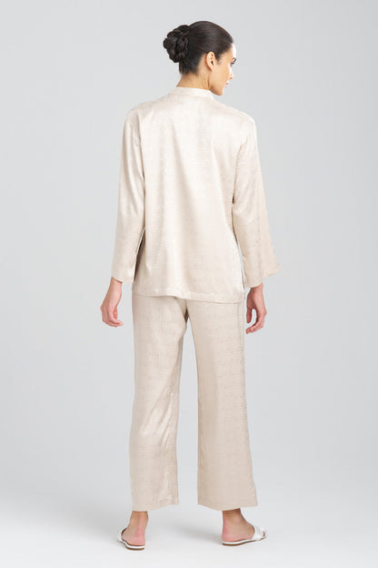 Natori Buy Infinity Jacquard Mandarin PJ in Sand Taupe Online