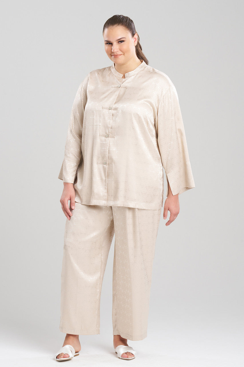 Natori Buy Infinity Jacquard Mandarin PJ in Sand Taupe Online