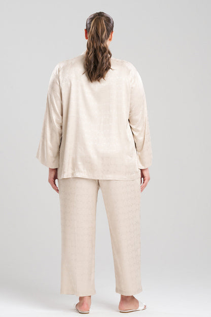 Natori Buy Infinity Jacquard Mandarin PJ in Sand Taupe Online