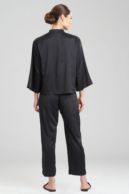 Natori Buy Feathers Satin Essentials Mandarin PJ in Black Online