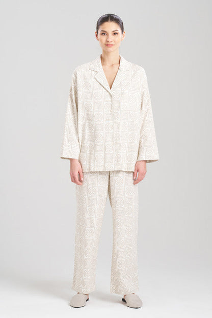 Natori Buy Flannel Infinity Notch PJ in Sand Taupe Online