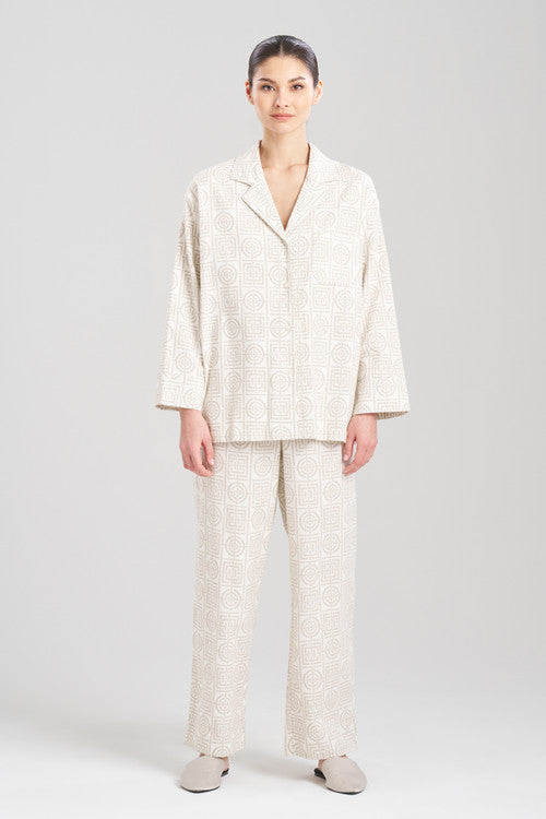 Natori Buy Flannel Infinity Notch PJ in Sand Taupe Online