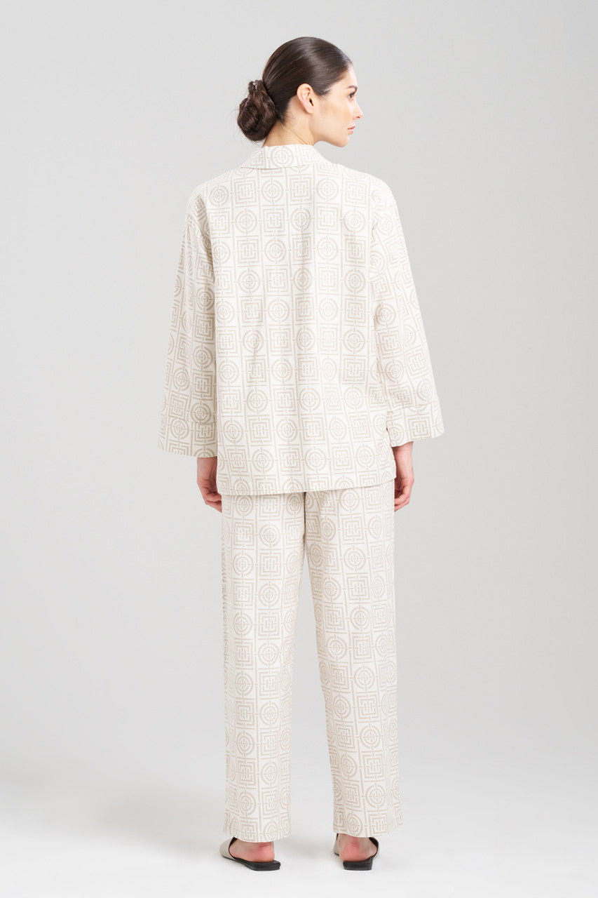 Natori Buy Flannel Infinity Notch PJ in Sand Taupe Online