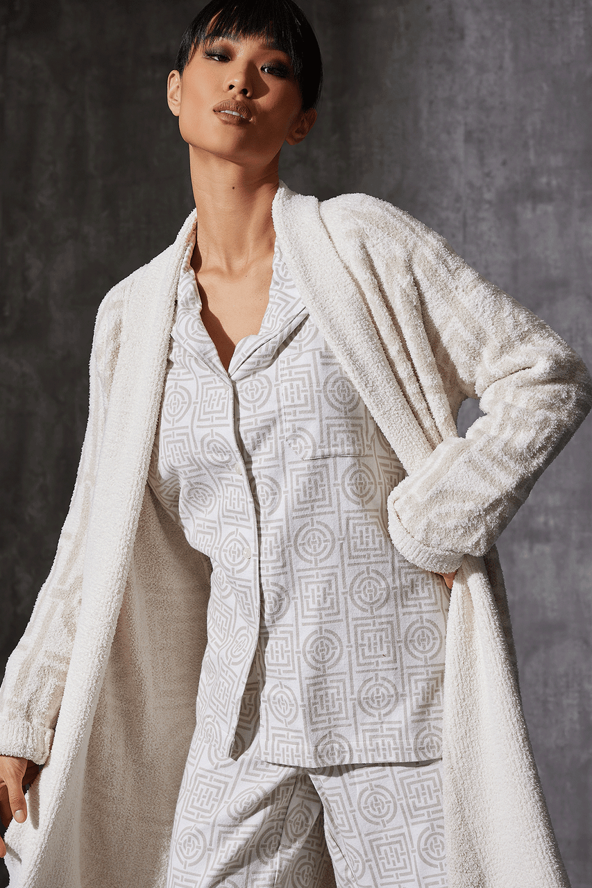 Natori Buy Flannel Infinity Notch PJ in Sand Taupe Online