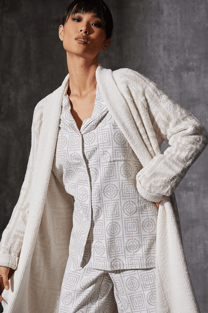 Natori Buy Flannel Infinity Notch PJ in Sand Taupe Online