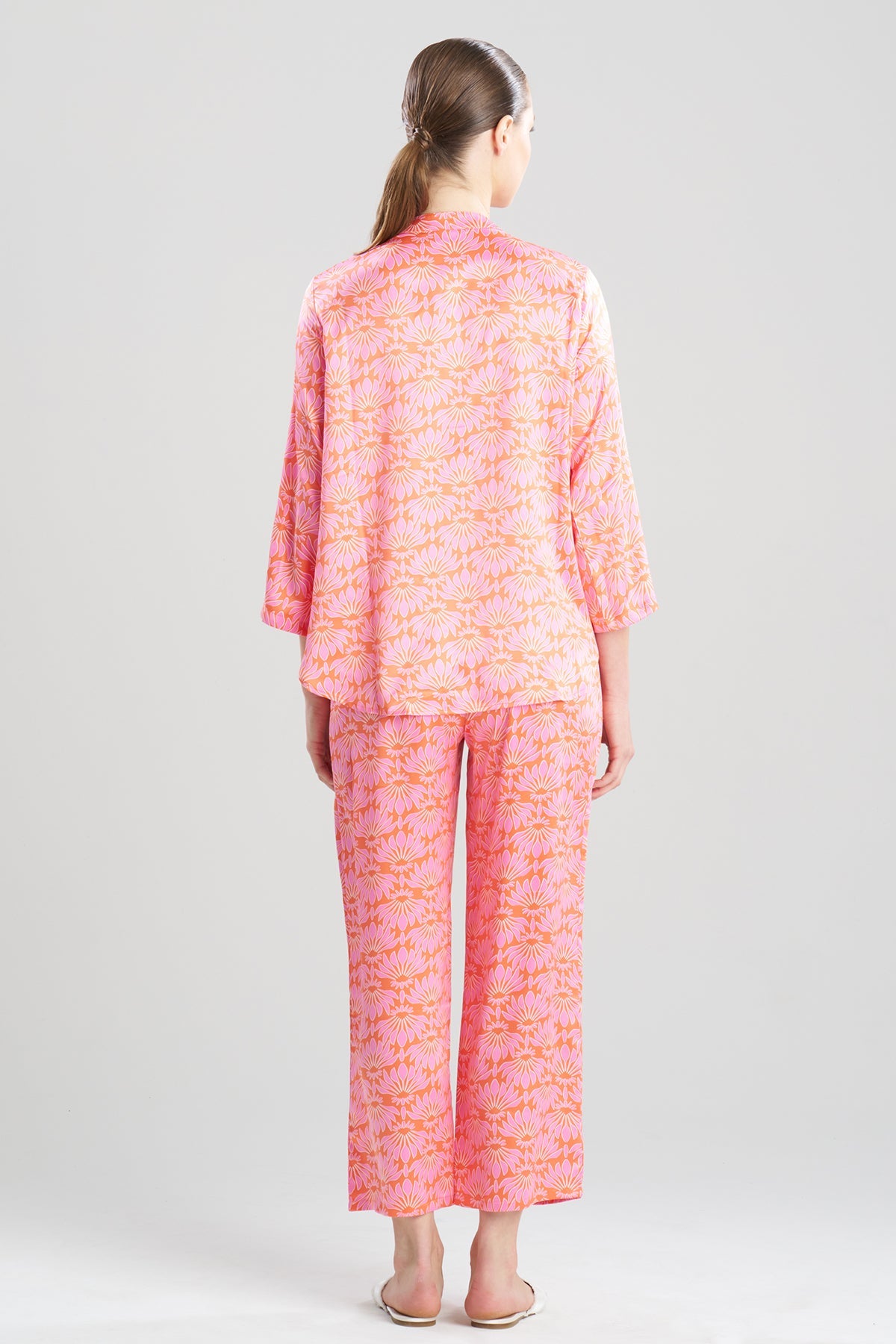 Natori Rhythm Printed Satin Mandarin PJ