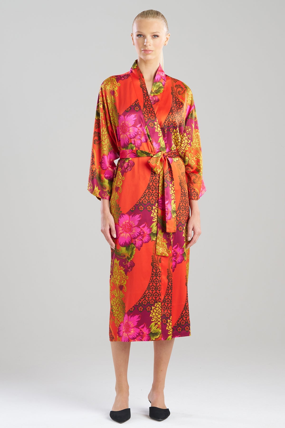 Natori Harvest Printed Satin Robe