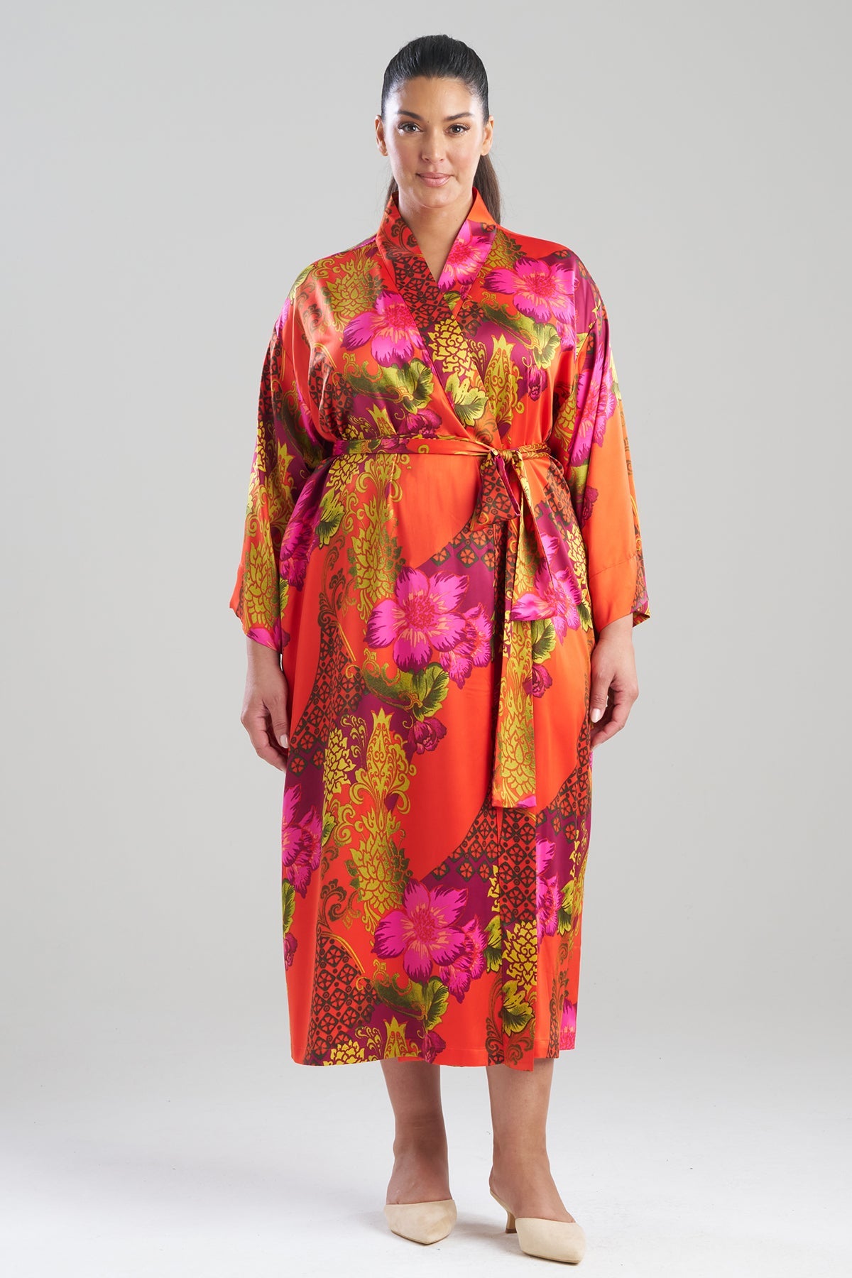 Natori Harvest Printed Satin Robe