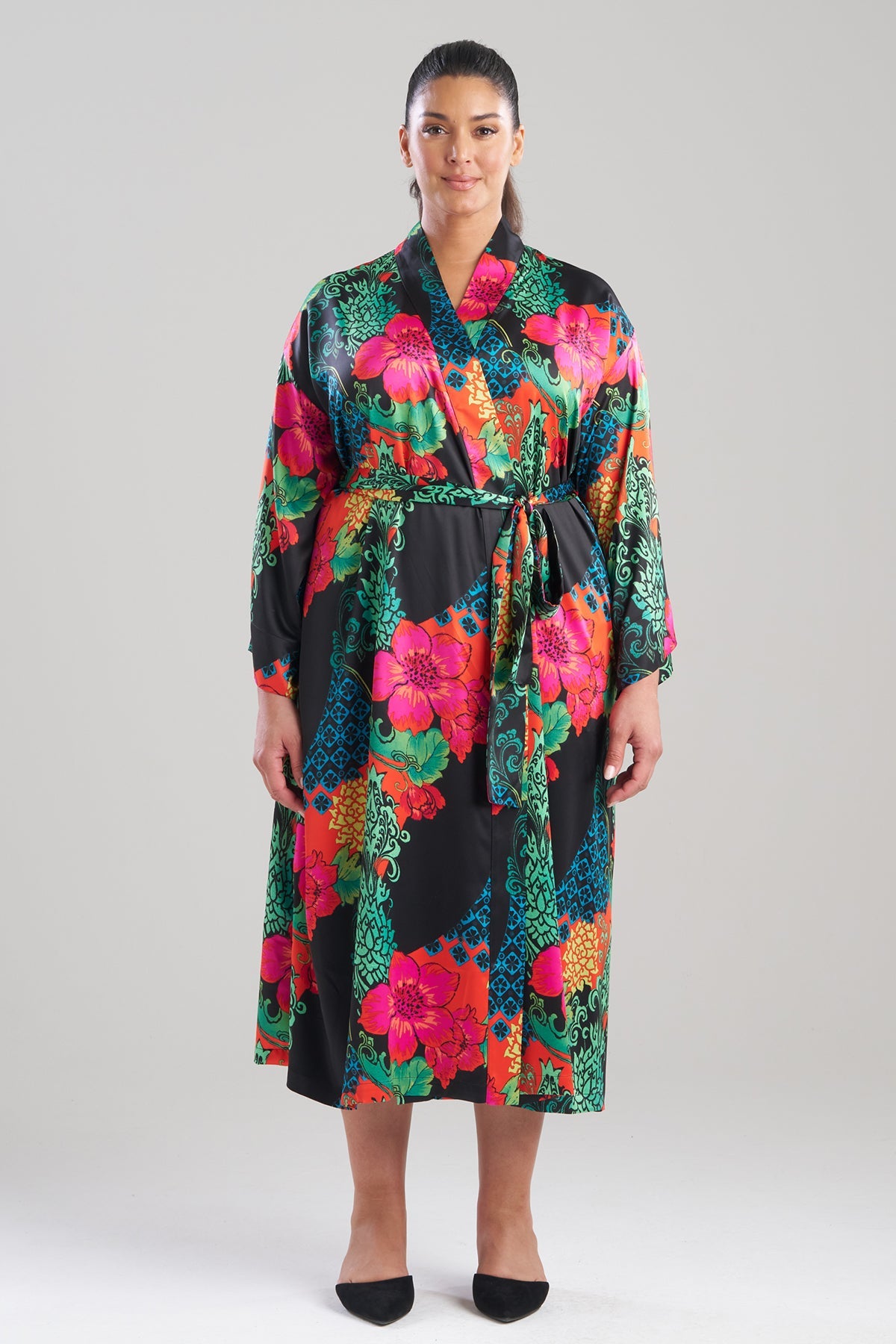 Natori Harvest Printed Satin Robe