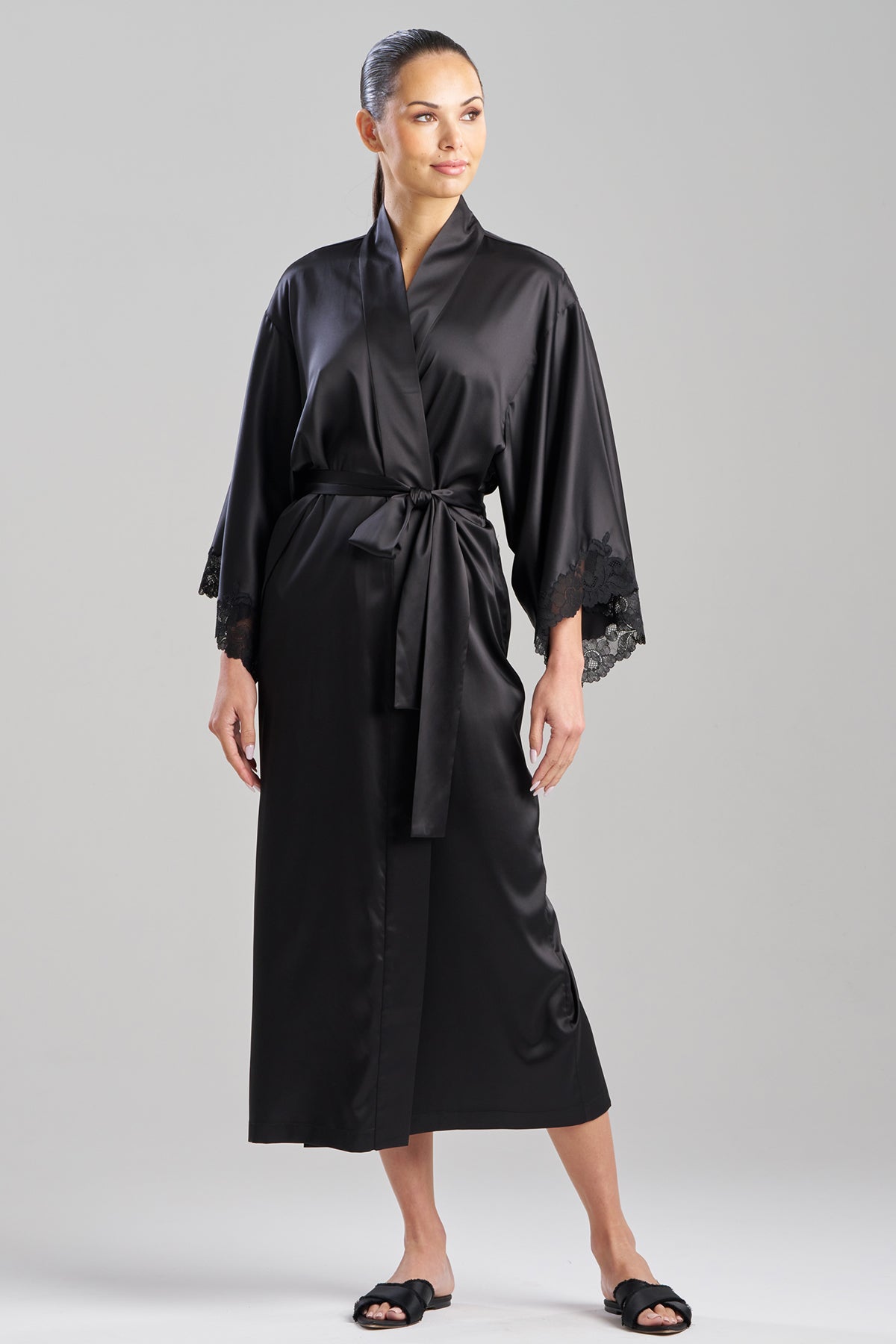 Natori Buy Peony Glamour Robe in Black Online