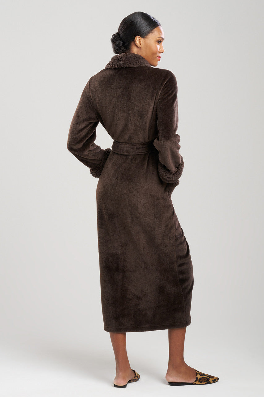 Natori Buy Plush Sherpa Robe in Espresso Online
