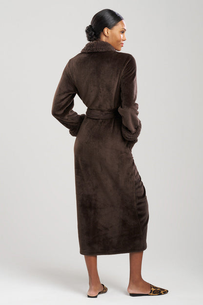 Natori Buy Plush Sherpa Robe in Espresso Online