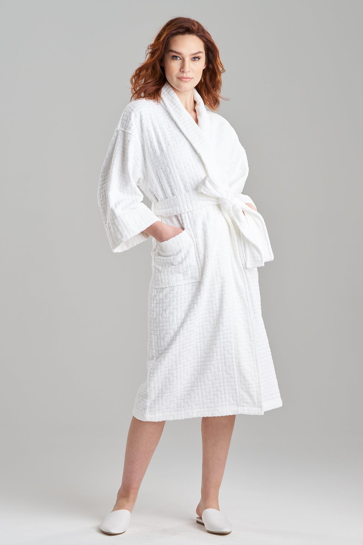 Natori Buy Maze Spa Robe in White Online