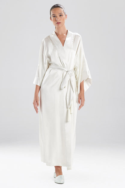 Natori Buy Lolita Lace Embroidered Silk Tassel Robe in Warm White Online