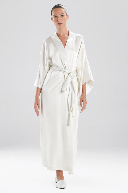 Natori Buy Lolita Lace Embroidered Silk Tassel Robe in Warm White Online