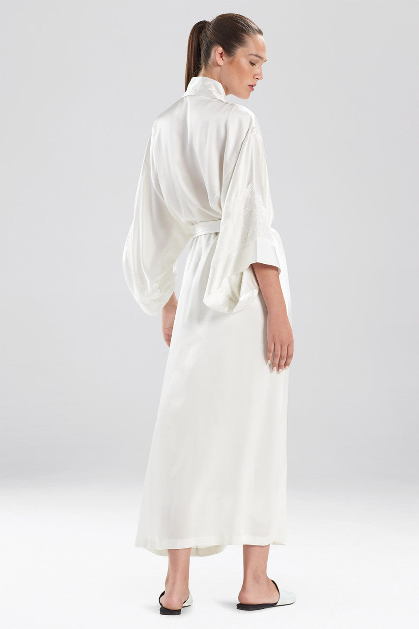 Natori Buy Lolita Lace Embroidered Silk Tassel Robe in Warm White Online