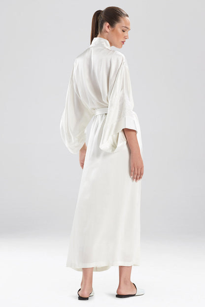 Natori Buy Lolita Lace Embroidered Silk Tassel Robe in Warm White Online