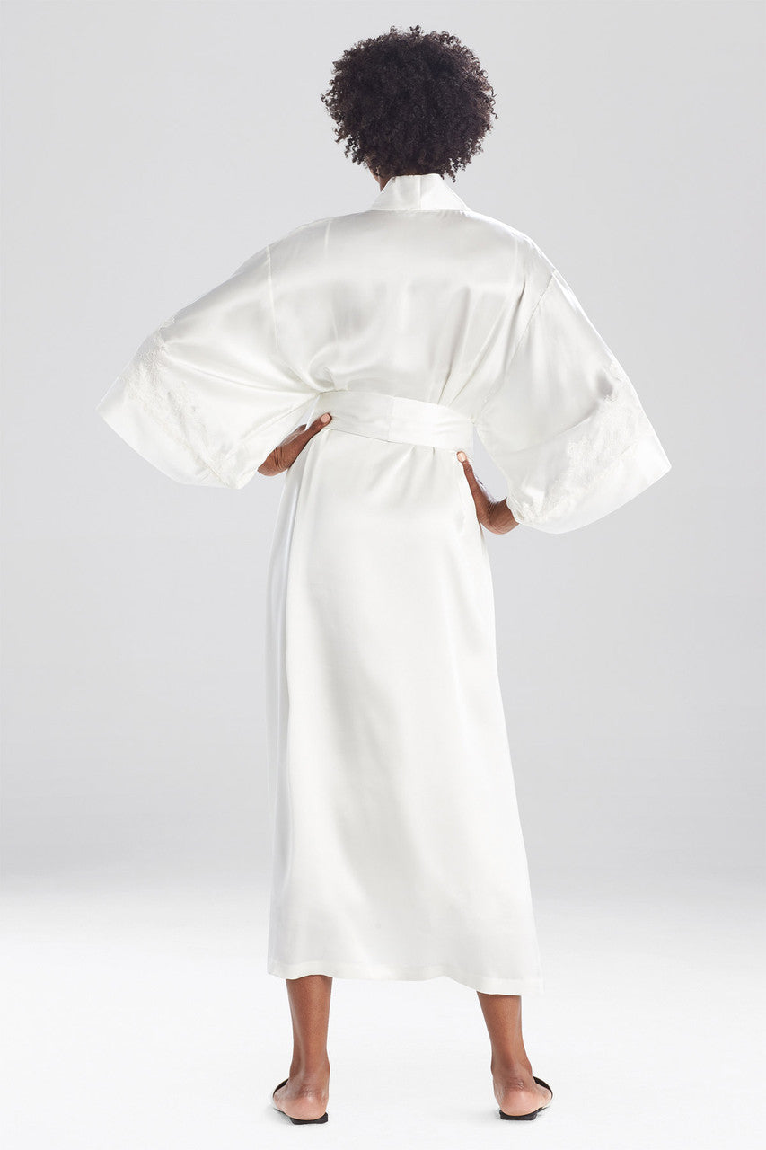 Natori Buy Lolita Lace Embroidered Silk Tassel Robe in Warm White Online