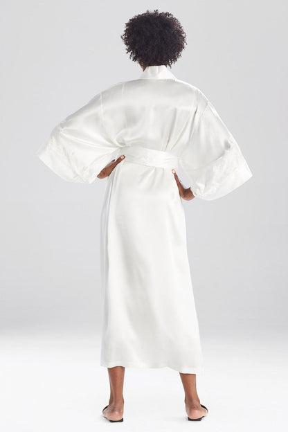 Natori Buy Lolita Lace Embroidered Silk Tassel Robe in Warm White Online