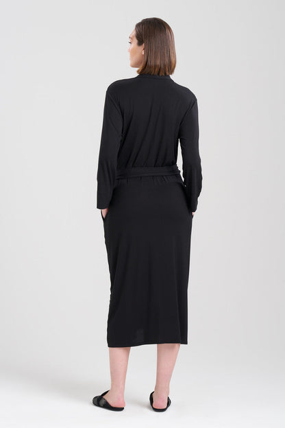 Natori Buy Feathers Essentials Lenzing™ Ecovero™ Viscose Robe in Black Online