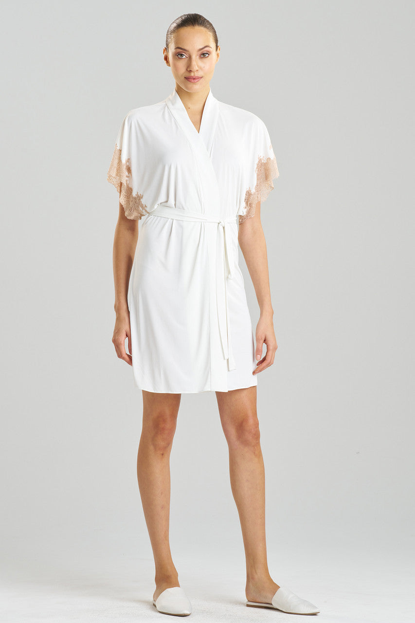 Natori Buy Enchant Lace Applique Wrap in Ivory/Café Online