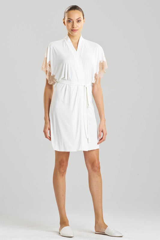 Natori Buy Enchant Lace Applique Wrap in Ivory/Café Online