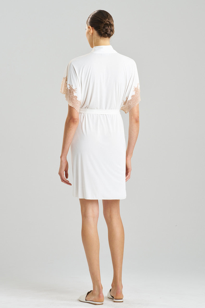 Natori Buy Enchant Lace Applique Wrap in Ivory/Café Online