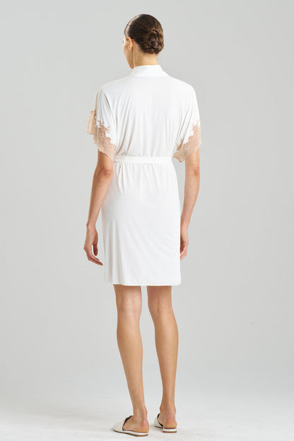 Natori Buy Enchant Lace Applique Wrap in Ivory/Café Online