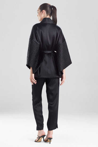 Natori Buy Chinoiserie Embroidery Silk Wrap in Black Online