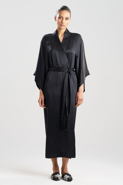 Natori Buy Key Essentials Silk Robe in Black Online