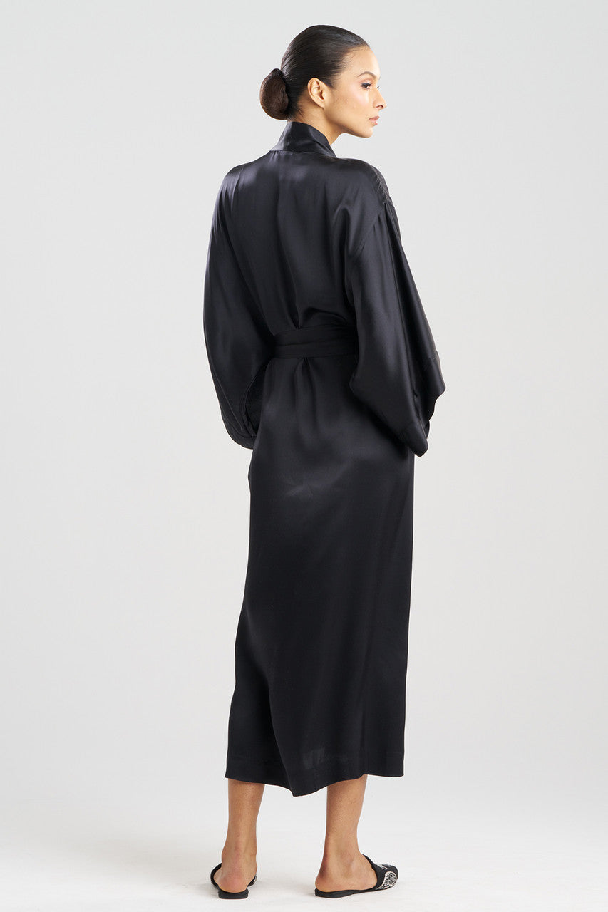 Natori Buy Key Essentials Silk Robe in Black Online