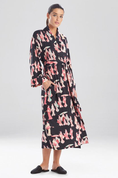 Natori Buy Geisha Cozy Knit Robe in Black Multi Online
