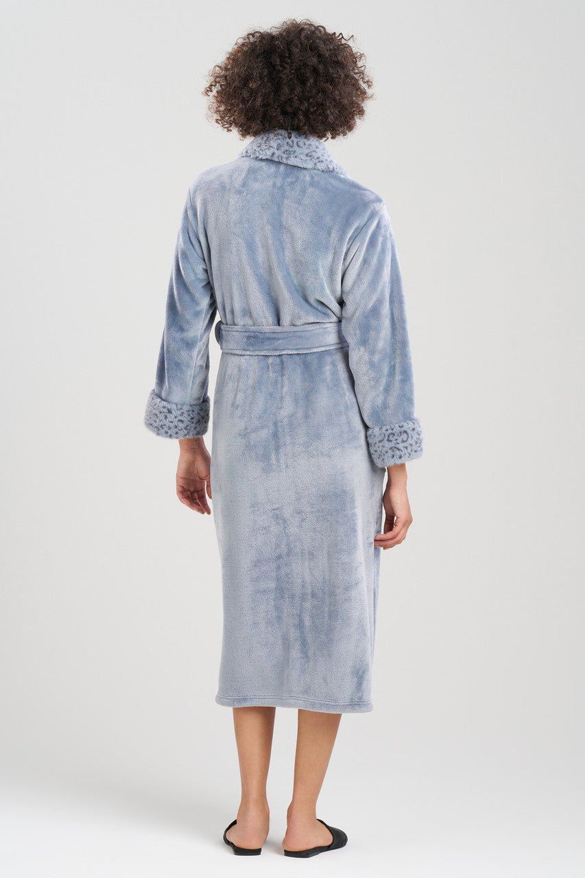 Natori Buy Plush Lynx Robe in Blue Granite Online