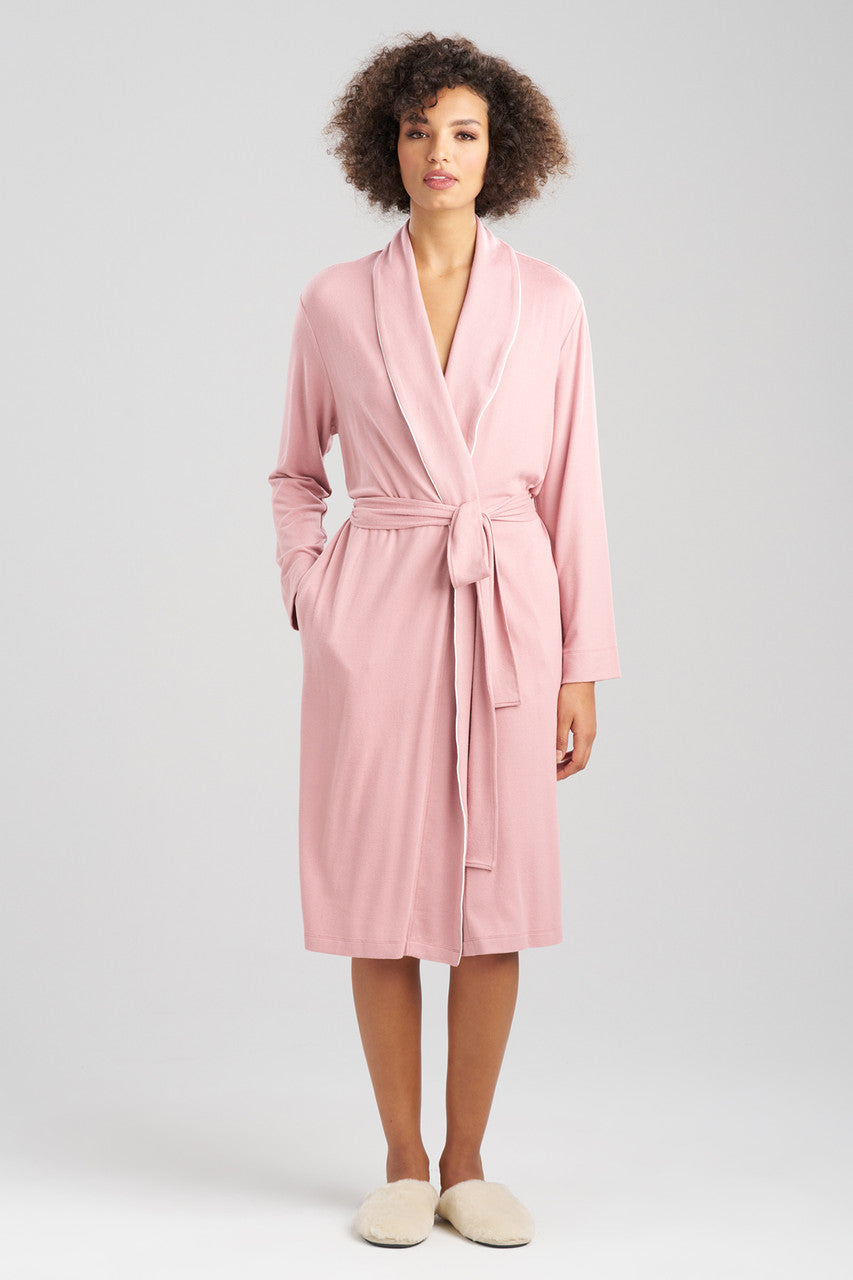 Natori Buy Oasis Piped Collar Robe in Nude Blush Online
