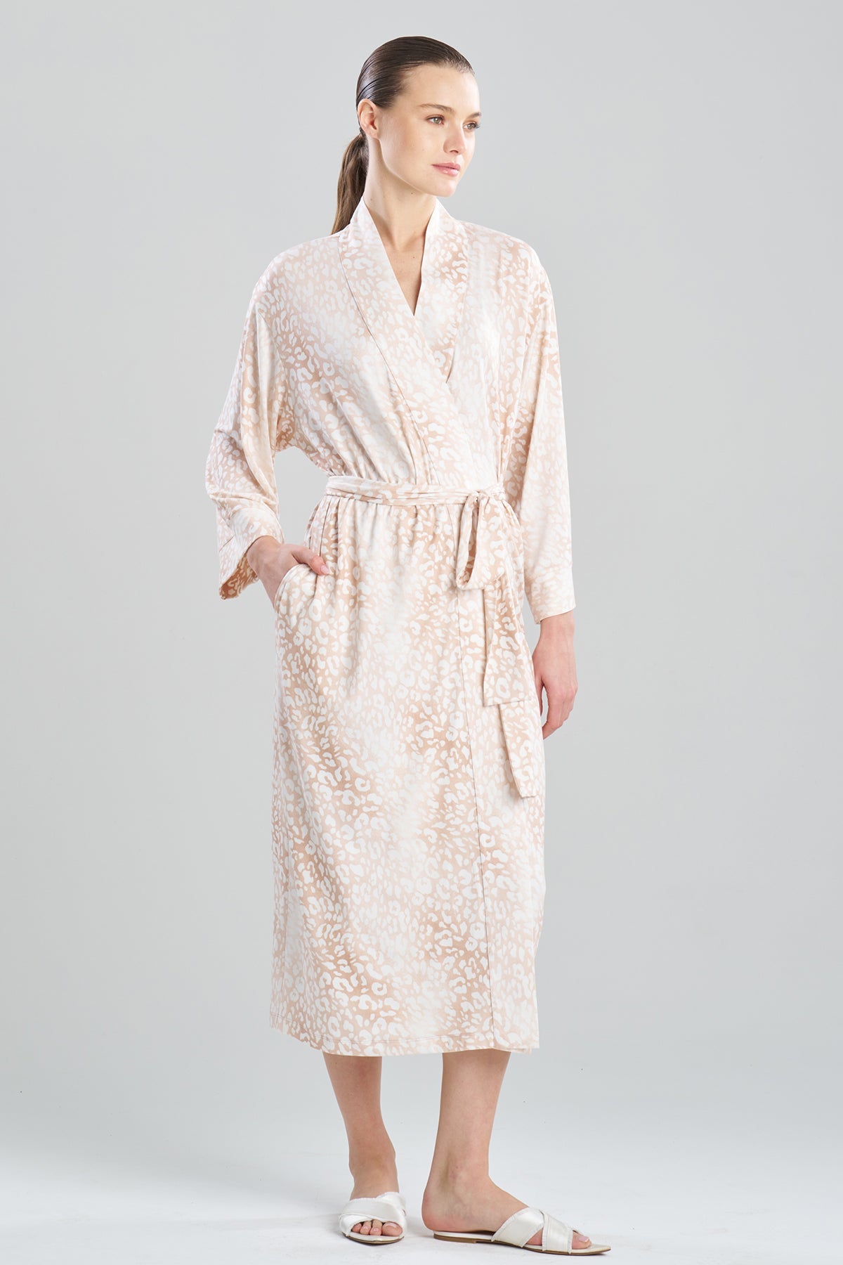 Natori Misty Leopard Cozy Knit Robe