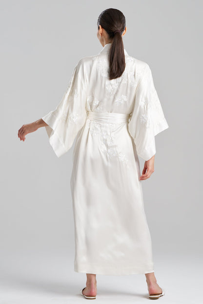 Natori Couture Sakura Embroidered Silk Robe