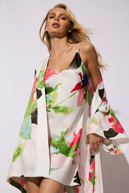 Natori Calypso Printed Charmeuse Wrap