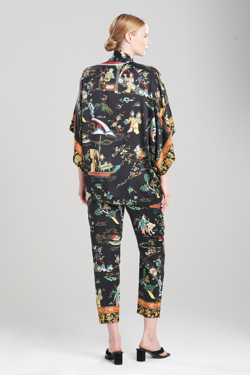 Natori Buy Kana Charm Short Robe in Black Multi Online