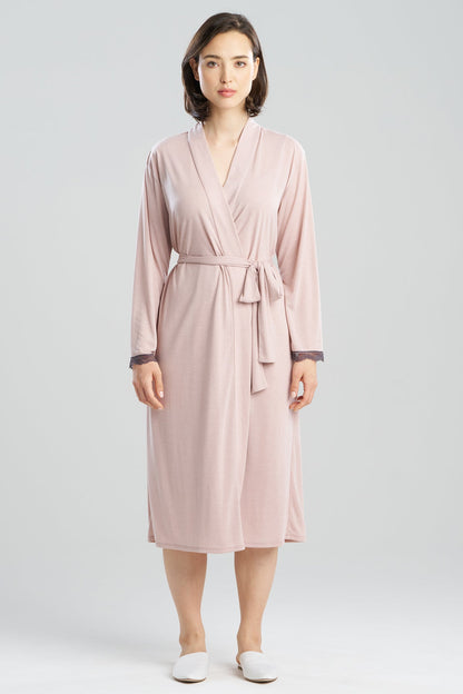 Natori Dhalia Knit Jersey Lace Robe