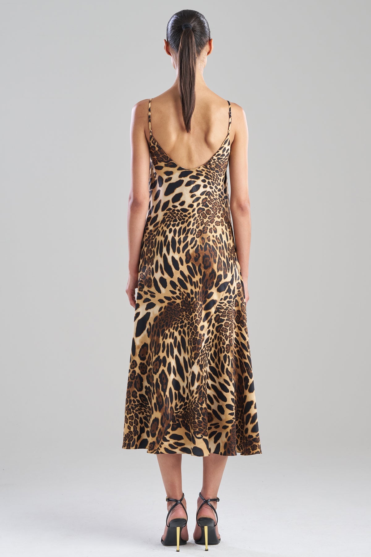 Natori Luxe Leopard Scoop Neck Slip Dress